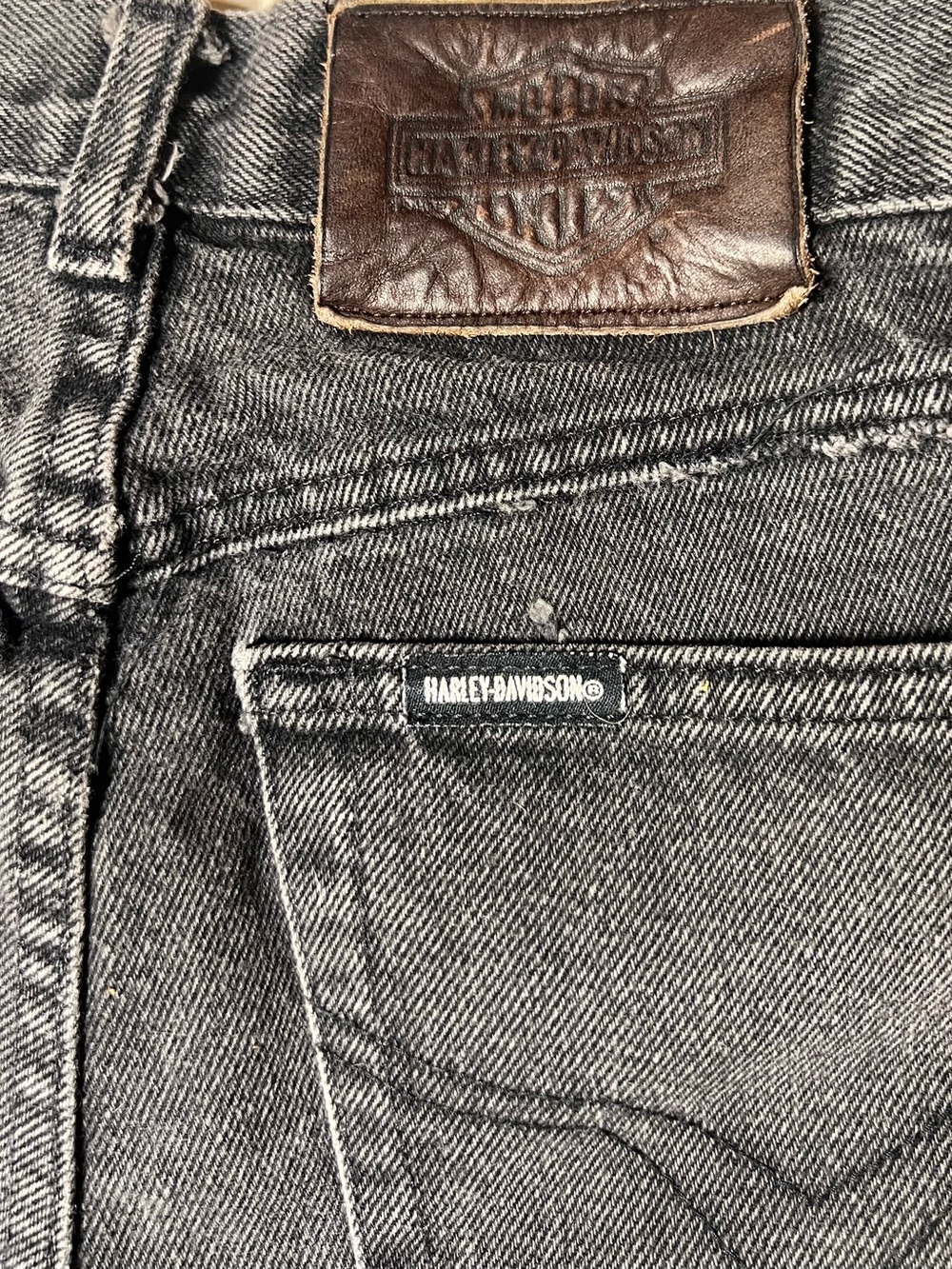 Harley-Davidson Black Denim Cutoff Jean Shorts womens 8 - Picture 5 of 11